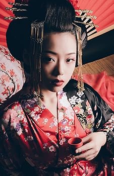 Amazon.co.jp: [UpdateClassic] 遊女 花魁 芸者風 サテン製 羽織